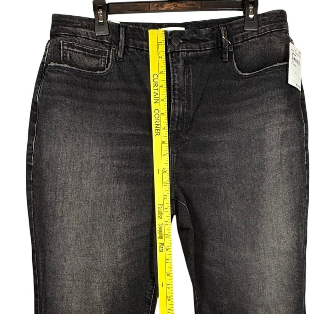NWT GOOD AMERICAN Girlfriend Jeans, High Rise, Straight, Black Wash, Size 13/31 - Picture 5 of 12